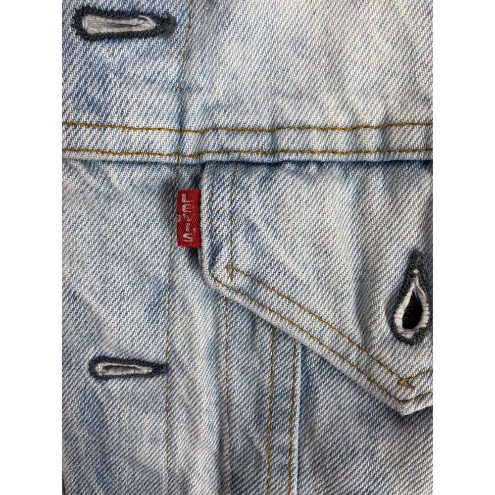Vintage Mens Levis Denim Trucker Jacket S Light Blue 70506-0214 Made in USA - Picture 8 of 16